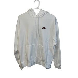 Nike White Pullover Hoodie Nike Swoosh | L